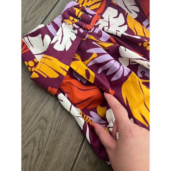 NWT Worthington Maxi Skirt Palm Leaf Parrot Purple Orange Gold Long Skirt - Picture 11 of 11